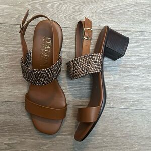 Italian Shoemaker brown chunky heeled sandals